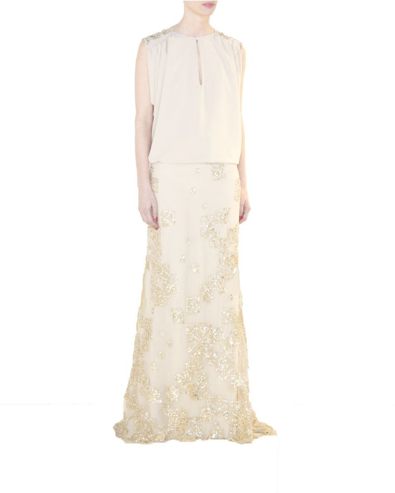 vestido largo pailletes bouret silueta